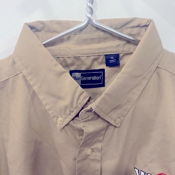 Blue Generation Khaki Short Sleeve Button Down - XL, Retro 90s Style uniform - Picture 3 of 4